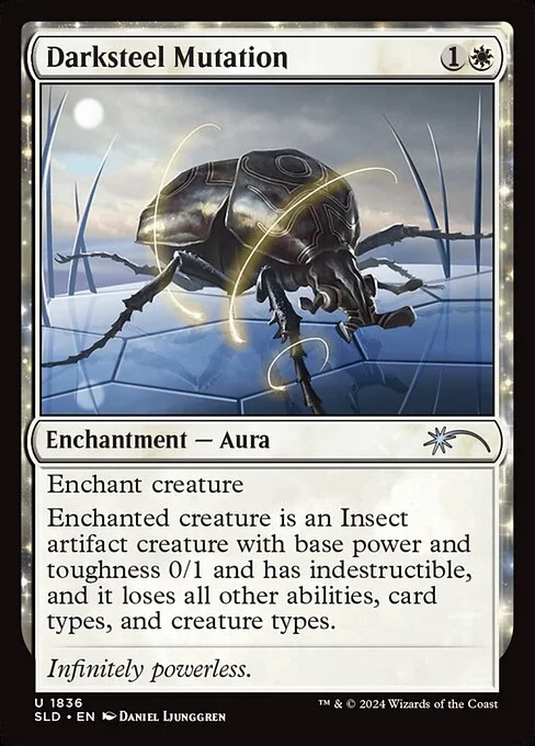Darksteel Mutation, carta Magic di tipo Enchantment — Aura illustrata da Daniel Ljunggren