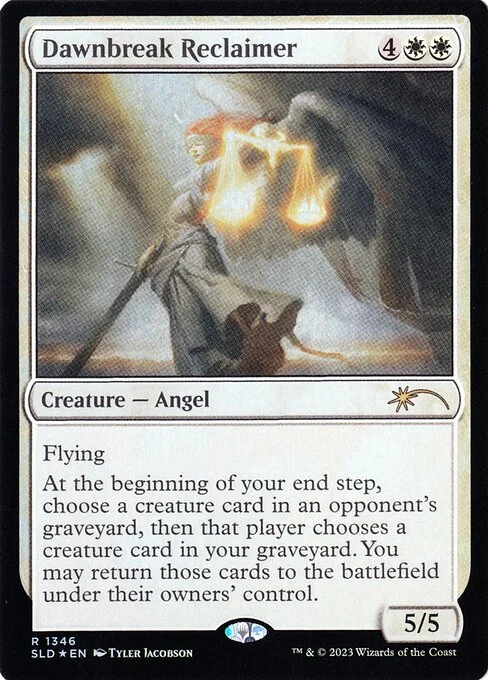 Dawnbreak Reclaimer, carta Magic di tipo Creature — Angel illustrata da Tyler Jacobson