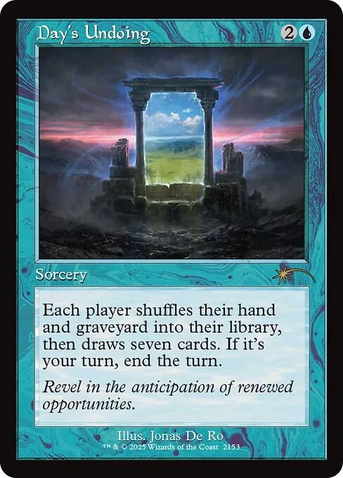 Day's Undoing, carta Magic di tipo Sorcery illustrata da Jonas De Ro