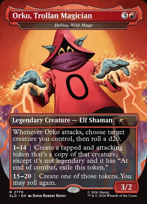 Delina, Wild Mage, carta Magic di tipo Legendary Creature — Elf Shaman illustrata da David Robert Hovey