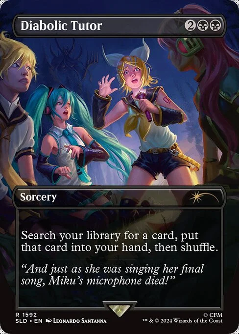 Diabolic Tutor, carta Magic di tipo Sorcery illustrata da Leonardo Santanna