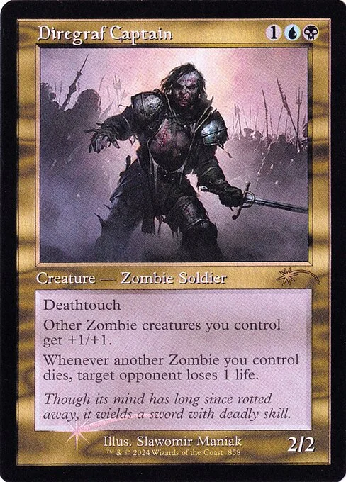 Diregraf Captain, carta Magic di tipo Creature — Zombie Soldier illustrata da Slawomir Maniak