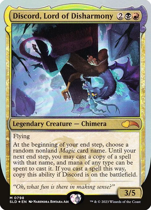 Discord, Lord of Disharmony, carta Magic di tipo Legendary Creature — Chimera illustrata da Narendra Bintara Adi
