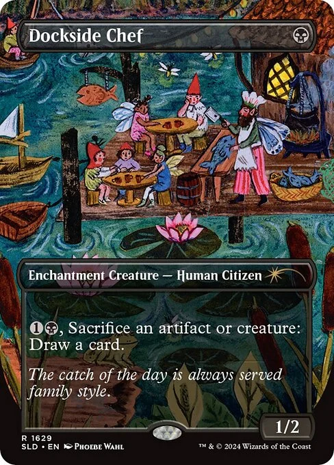 Dockside Chef, carta Magic di tipo Enchantment Creature — Human Citizen illustrata da Phoebe Wahl