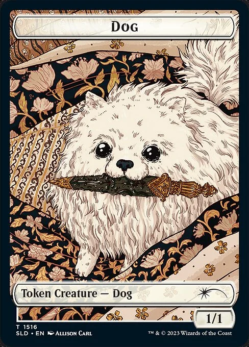 Dog, carta Magic di tipo Token Creature — Dog illustrata da Allison Carl