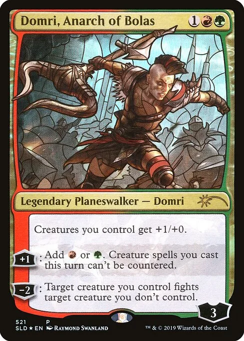 Domri, Anarch of Bolas, carta Magic di tipo Legendary Planeswalker — Domri illustrata da Raymond Swanland