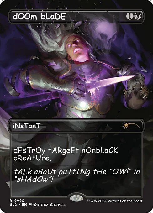 Doom Blade, carta Magic di tipo Instant illustrata da Cynthia Sheppard