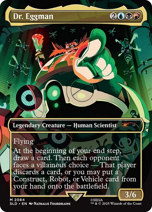 Dr. Eggman, carta Magic di tipo Legendary Creature — Human Scientist illustrata da Nathalie Fourdraine