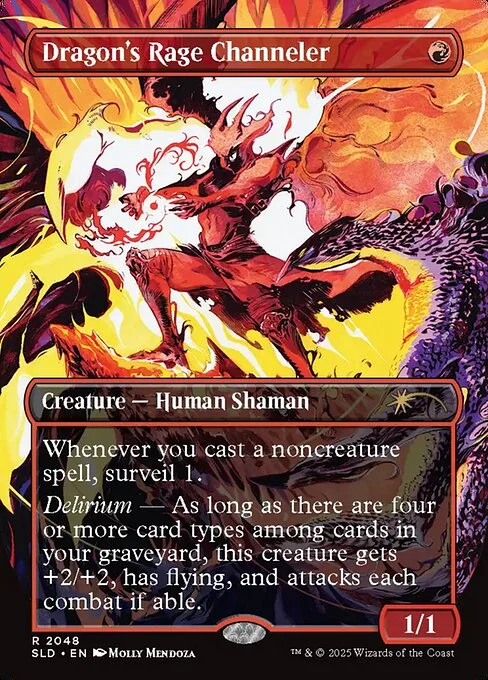 Dragon's Rage Channeler, carta Magic di tipo Creature — Human Shaman illustrata da Molly Mendoza