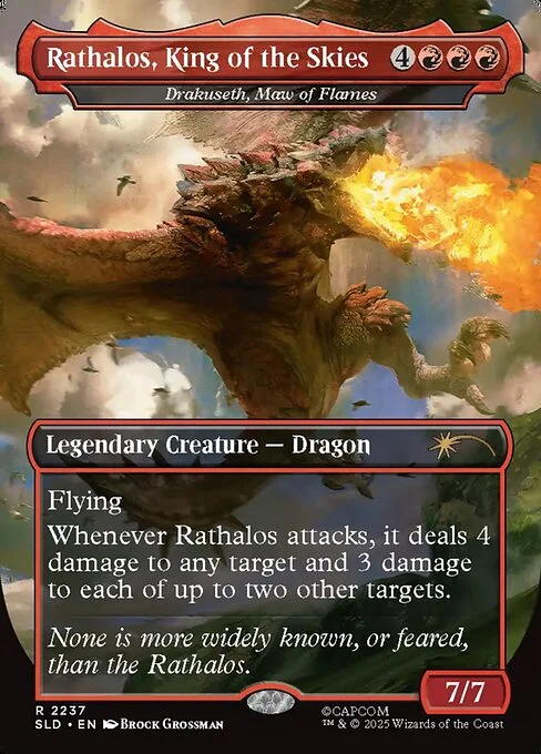 Drakuseth, Maw of Flames, carta Magic di tipo Legendary Creature — Dragon illustrata da Brock Grossman