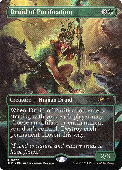 Druid of Purification, carta Magic di tipo Creature — Human Druid illustrata da Alexander Mokhov