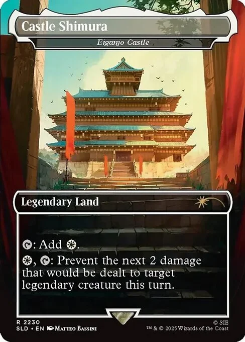 Eiganjo Castle, carta Magic di tipo Legendary Land illustrata da Matteo Bassini