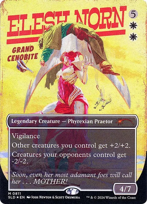 Elesh Norn, Grand Cenobite, carta Magic di tipo Legendary Creature — Phyrexian Praetor illustrata da Josh Newton & Scott Okumura