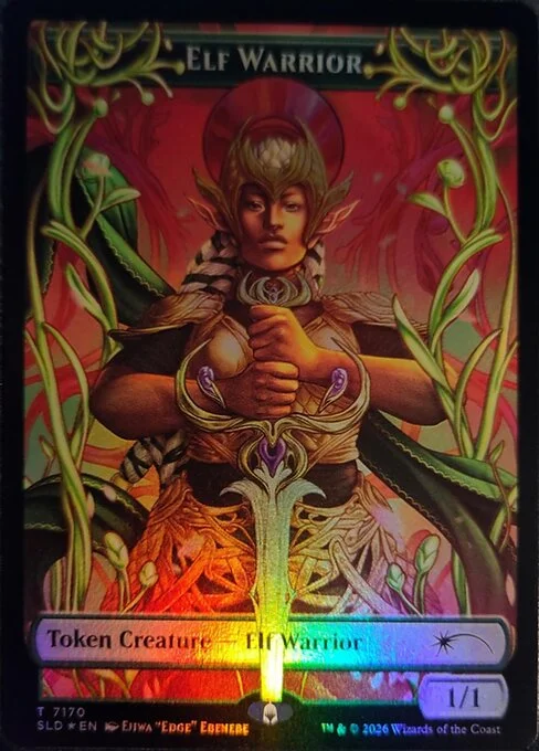 Elf Warrior, carta Magic di tipo Token Creature — Elf Warrior illustrata da Ejiwa "Edge" Ebenebe