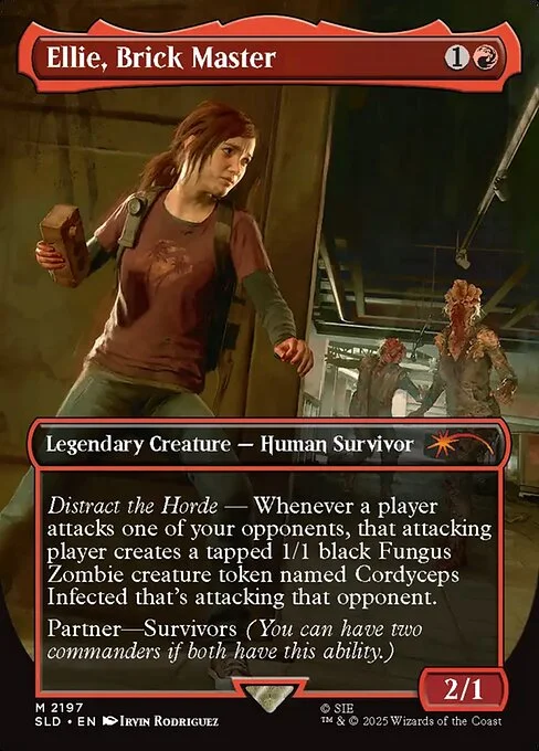 Ellie, Brick Master, carta Magic di tipo Legendary Creature — Human Survivor illustrata da Irvin Rodriguez
