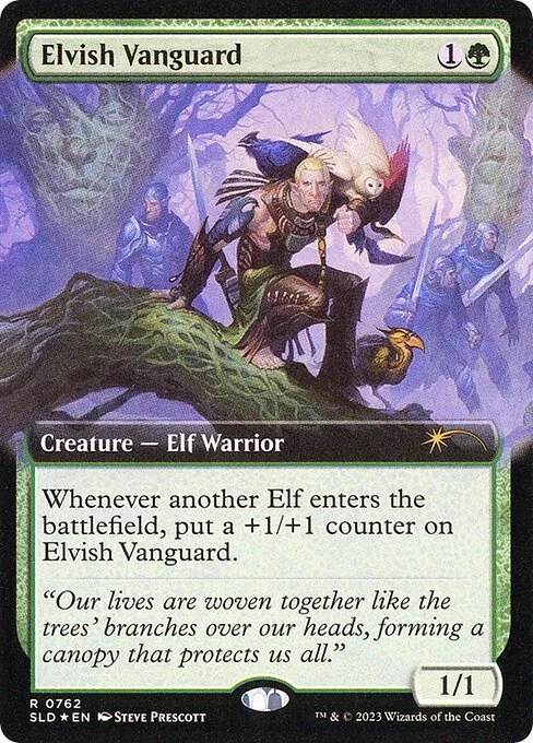 Elvish Vanguard, carta Magic di tipo Creature — Elf Warrior illustrata da Steve Prescott