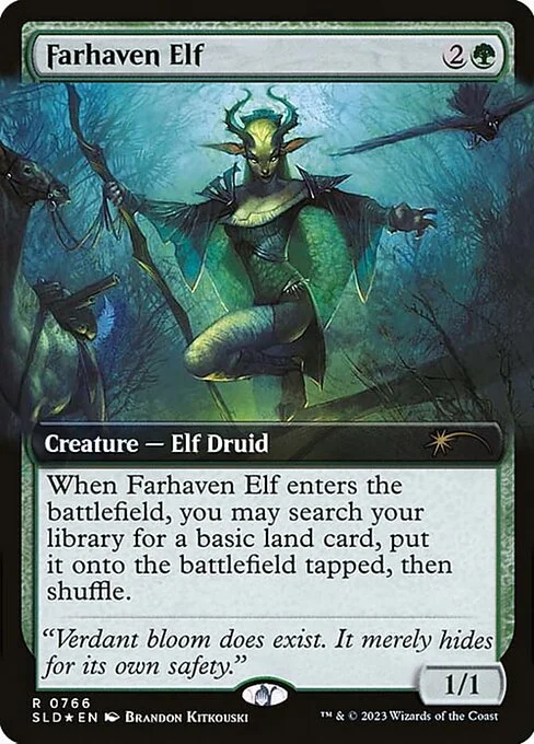 Farhaven Elf, carta Magic di tipo Creature — Elf Druid illustrata da Brandon Kitkouski