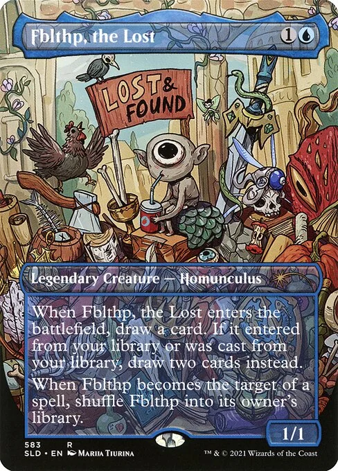 Fblthp, the Lost, carta Magic di tipo Legendary Creature — Homunculus illustrata da Marija Tiurina