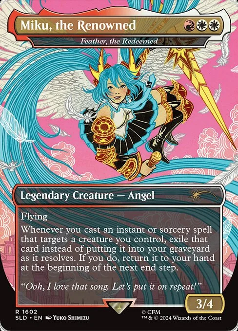 Feather, the Redeemed, carta Magic di tipo Legendary Creature — Angel illustrata da Yuko Shimizu