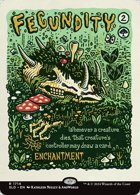 Fecundity, carta Magic di tipo Enchantment illustrata da Kathleen Neeley & AndWorld Design