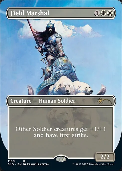 Field Marshal, carta Magic di tipo Creature — Human Soldier illustrata da Frank Frazetta