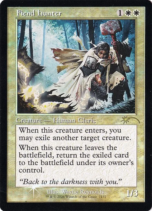 Fiend Hunter, carta Magic di tipo Creature — Human Cleric illustrata da Wayne Reynolds