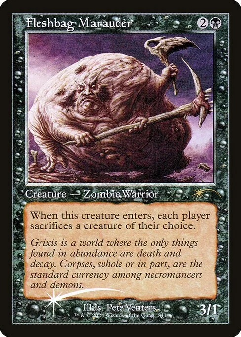 Fleshbag Marauder, carta Magic di tipo Creature — Zombie Warrior illustrata da Pete Venters