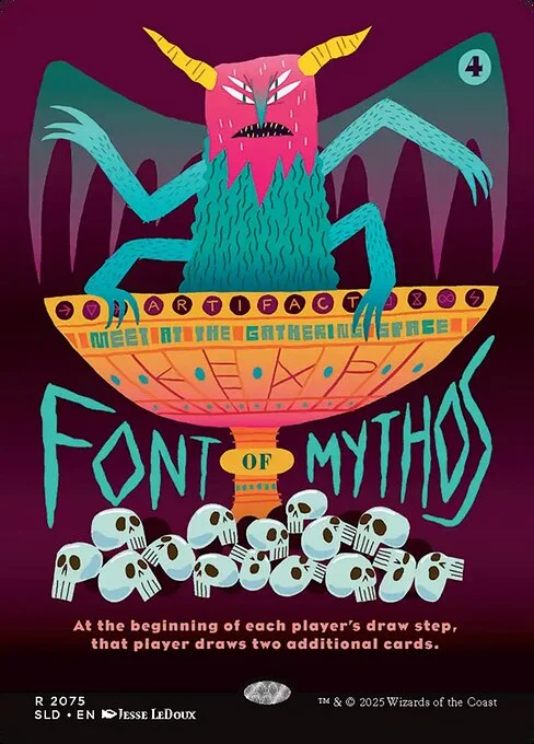 Font of Mythos, carta Magic di tipo Artifact illustrata da Jesse LeDoux