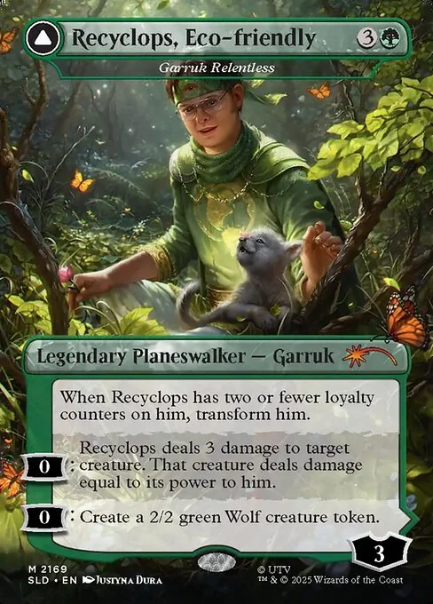 Garruk Relentless // Garruk, the Veil-Cursed, carta Magic di tipo Legendary Planeswalker — Garruk // Legendary Planeswalker — Garruk illustrata da Justyna Dura