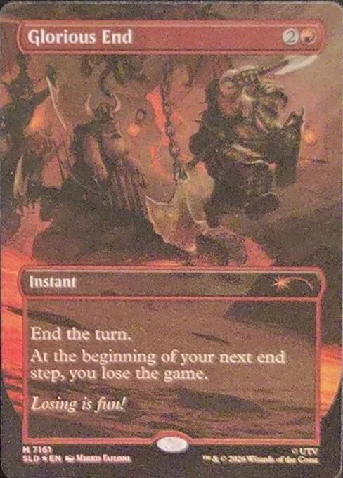 Glorious End, carta Magic di tipo Instant illustrata da Mirko Failoni