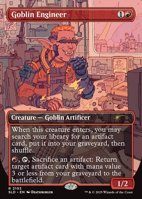 Goblin Engineer, carta Magic di tipo Creature — Goblin Artificer illustrata da Deathburger