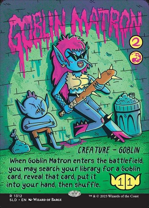 Goblin Matron, carta Magic di tipo Creature — Goblin illustrata da Wizard of Barge