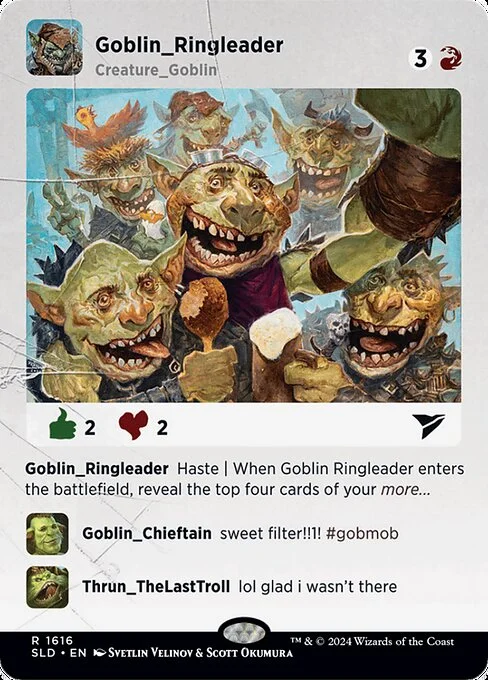 Goblin Ringleader, carta Magic di tipo Creature — Goblin illustrata da Svetlin Velinov & Scott Okumura