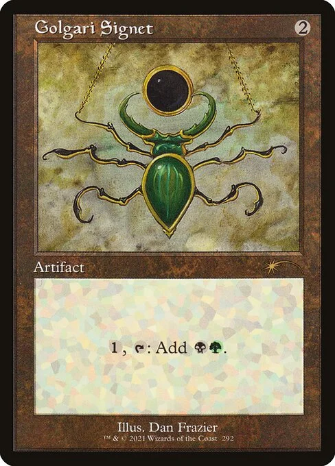Golgari Signet, carta Magic di tipo Artifact illustrata da Dan Frazier