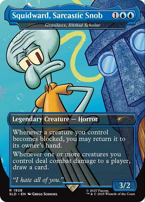 Grazilaxx, Illithid Scholar, carta Magic di tipo Legendary Creature — Horror illustrata da Gregg Schigiel