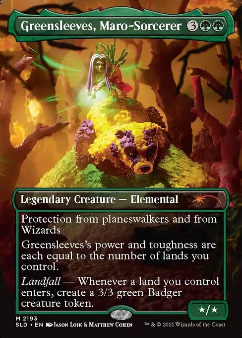 Greensleeves, Maro-Sorcerer, carta Magic di tipo Legendary Creature — Elemental Sorcerer illustrata da Jason Loik & Matthew Cohen