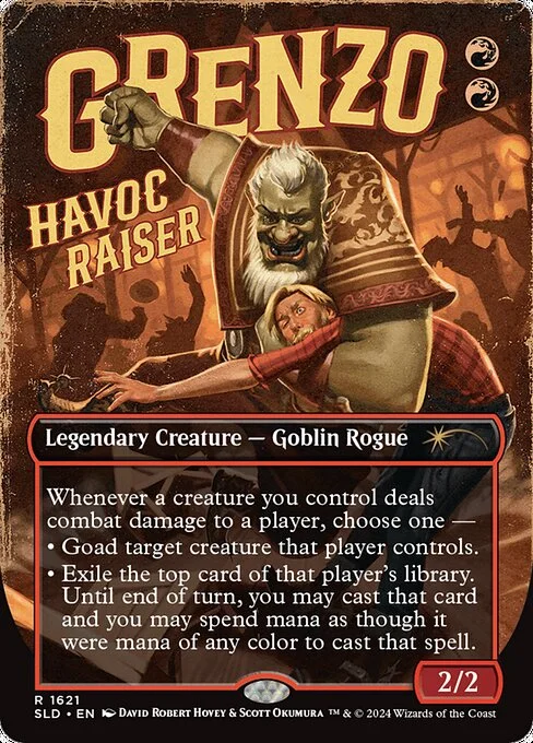 Grenzo, Havoc Raiser, carta Magic di tipo Legendary Creature — Goblin Rogue illustrata da David Robert Hovey & Scott Okumura