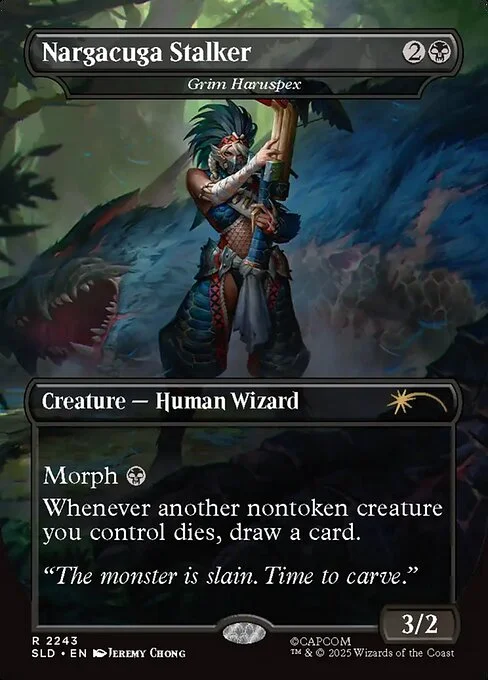 Grim Haruspex, carta Magic di tipo Creature — Human Wizard illustrata da Jeremy Chong