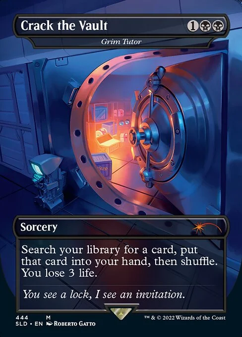 Grim Tutor, carta Magic di tipo Sorcery illustrata da Roberto Gatto