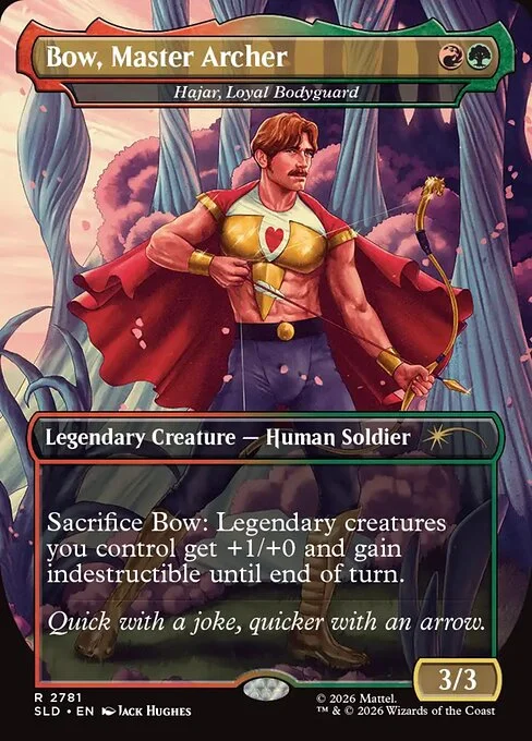 Hajar, Loyal Bodyguard, carta Magic di tipo Legendary Creature — Human Soldier illustrata da Jack Hughes