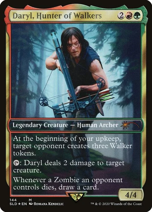 Hansk, Slayer Zealot, carta Magic di tipo Legendary Creature — Human Archer illustrata da Romana Kendelic