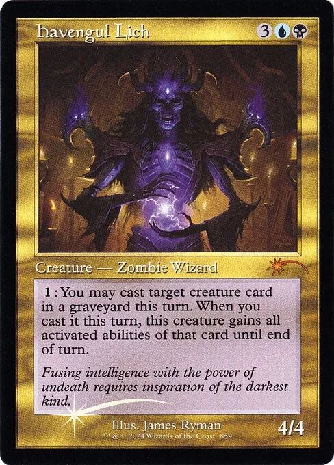 Havengul Lich, carta Magic di tipo Creature — Zombie Wizard illustrata da James Ryman