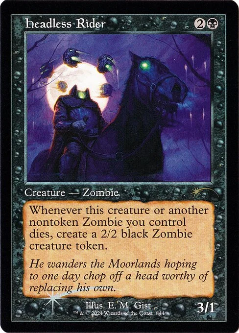 Headless Rider, carta Magic di tipo Creature — Zombie illustrata da E. M. Gist