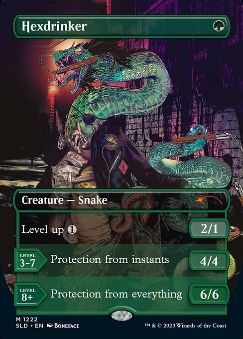 Hexdrinker, carta Magic di tipo Creature — Snake illustrata da Boneface