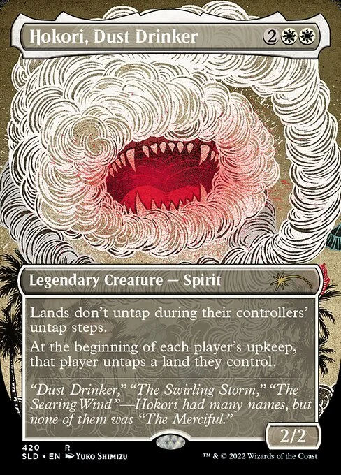 Hokori, Dust Drinker, carta Magic di tipo Legendary Creature — Spirit illustrata da Yuko Shimizu