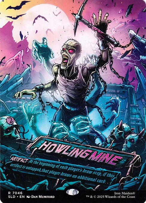 Howling Mine, carta Magic di tipo Artifact illustrata da Dan Mumford