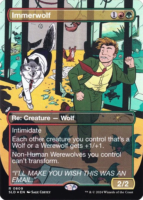 Immerwolf, carta Magic di tipo Creature — Wolf illustrata da Sage Coffey