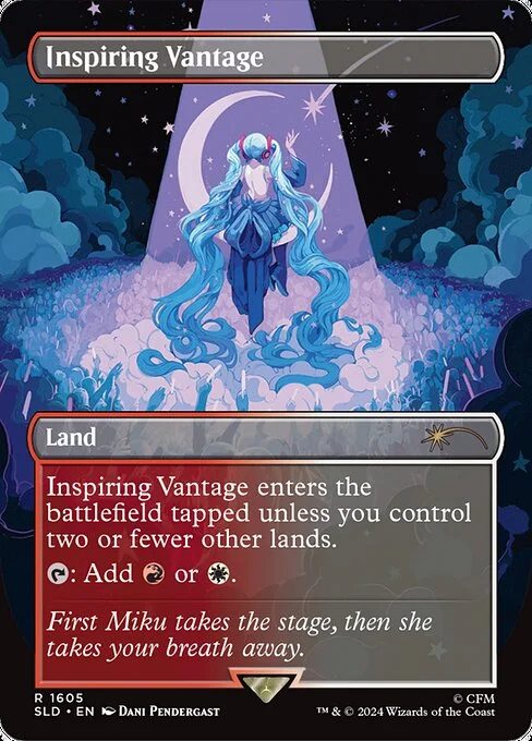 Inspiring Vantage, carta Magic di tipo Land illustrata da Dani Pendergast