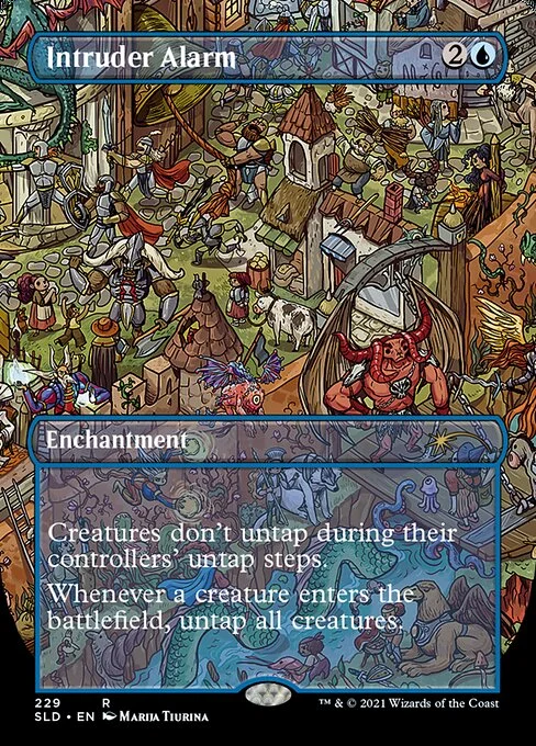 Intruder Alarm, carta Magic di tipo Enchantment illustrata da Marija Tiurina