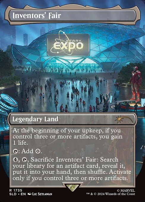 Inventors' Fair, carta Magic di tipo Legendary Land illustrata da Lie Setiawan